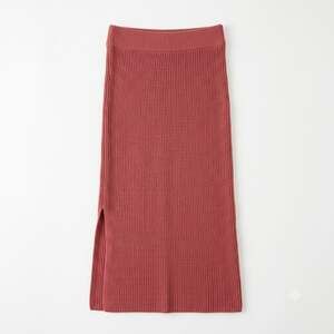 ASCOT & HART Ribbed Knit Midi Skirt Rust Red Side Slit Target Womens XS
